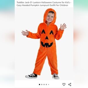 Toddler Jack-O'-Lantern Halloween Costume - Orange Size Xs Boys Fits 4-6 Kids